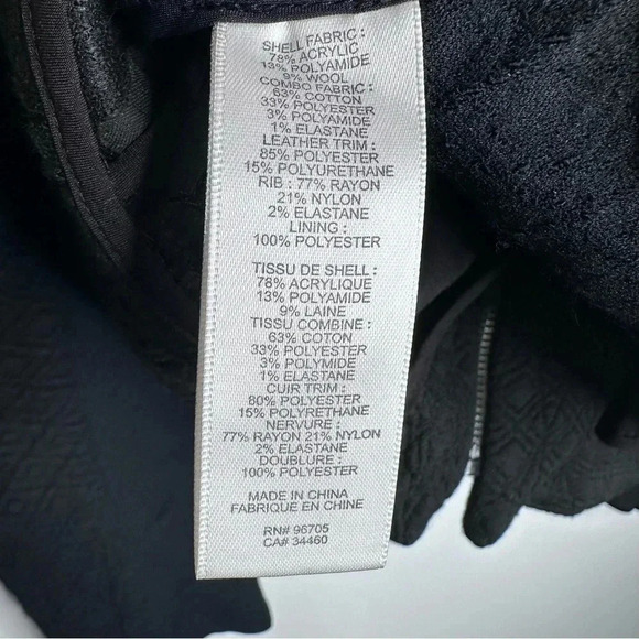 Rebecca Taylor Black Quilted Faux Leather Trim Zip Up Moto Jacket Size 8 - Picture 10 of 10